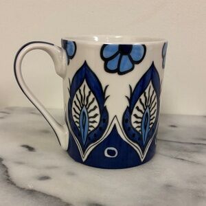 Blue and White Floral Mug